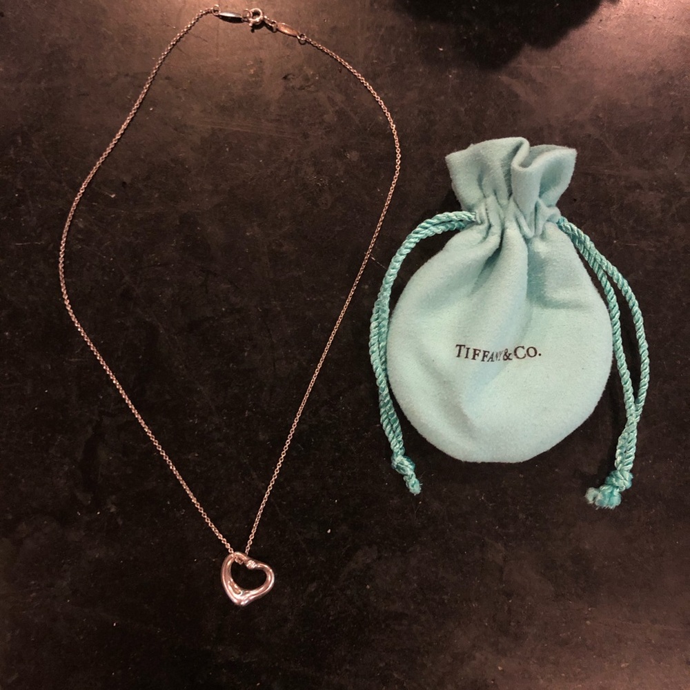 Sterling silver Tiffany necklace with diamond